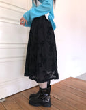 Laken Flower Embroidered Midi Skirt