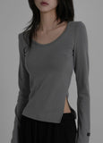 [ EEUN MADE ] V neck slim longsleeved