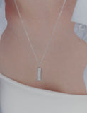 [Premium Plating] Volume Square AB(W) Dual Pave Necklace