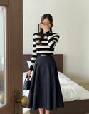 Sophia Stripe Boat Neck Knit