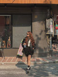 Chamber Color Matching Balloon Leather Jacket