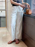 Bully Herringbone Cotton Banding Wide Pants