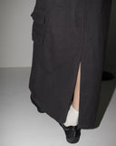 Weden Pile Banding Cotton Cargo Long Skirt