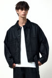 BLACK COATING DENIM TRUCKER