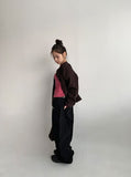 Decal Tencel Wool Round Long Sleeve Tee