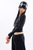 Vera halter top layered crop long sleeve