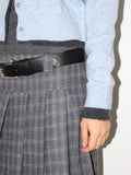 (WOOL) CHECK PLEATS MIDI SKIRT