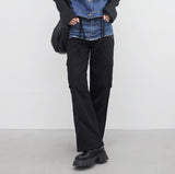 Riona Color Matching Denim Pants
