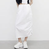 Poron string back slit pocket skirt
