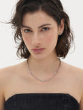 Nova Silver (W) Pave Link Station Necklace