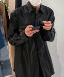 Pocket Detail Overfit Leather Shirt