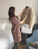 [35% wool] Racquet Round Tweed Mini One Piece