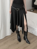 Beuhen unbalance slit skirt