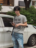Impri Slub Lettering Short Sleeve T-shirt