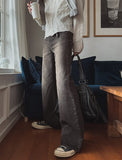 Capri long bootcut denim pants