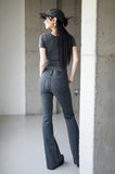 Pinstripe Bootcut Pants