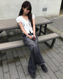 Muscle Cargo Denim Wide Pants