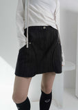 COMB PATTERNED SHORT SK