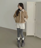 Soft Fur Fluffy Back Banding Mini Skirt