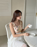 Raffin Flower Lace Sleeveless One Piece