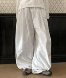 Moniki banding string rivet cut pin tuck wide pants