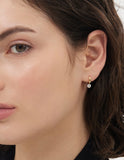Essence Silver Moissanite Petite One Touch Earrings