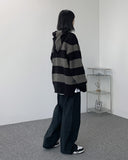 Deepa stripe hood knit