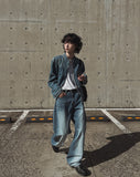 Faber slub washed wide denim