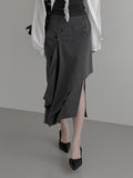 Luen Unbalanced Wrap Long Skirt