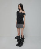 Braided Drape One-Shoulder Top