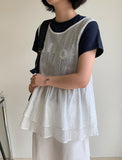 Himao Flower Tiered Layered Sleeveless Blouse