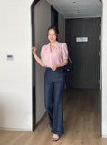 Raise Bootcut Denim Slacks Pants