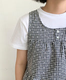 Dilte Check Flower Sleeveless Blouse