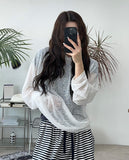 Ethel See-Through Knit Hoodie
