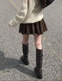 Empty Suede Frill Banding Mini Skirt