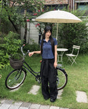 Tanen Parachute Layered Wrap Skirt Two-Way Cargo Banding Pants