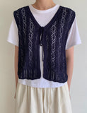 Segon Punching Ribbon Knit Vest