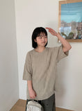 [unisex] Hendem Checker Over Short Sleeve Knit