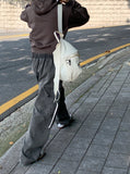 Tail Pigment Washing Cotton Banding Cargo Long Wide Pants