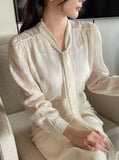 Cordell Tie Puff Blouse (Sleeveless Set)