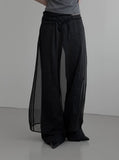 Sheer See-through Layered Long Skirt