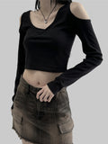 Sio incision slit cropped T-shirt