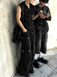 Pigment Sleeveless Line Hood Zip-up