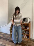 Caldis Stripe Collar Short Sleeve Tee