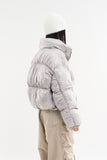 Piping shirring high-neck short padded jumper