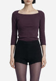[ EEUN MADE ] Soft Boat Neck Sleeve Three Quarter
