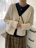 Mokoi cable ribbon cardigan