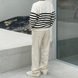 Corduroy Pintuck Semi-Wide Pants