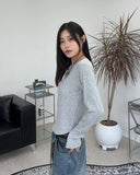Rosa Boat Neck Ribbed Long Sleeve Tee