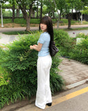 Sherbet Tencel See-Through Short Sleeve